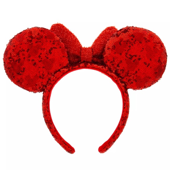 Minnie Mouse Sequined Ear Headband for Adults – Red NWT